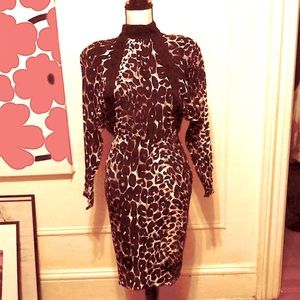 Retro 1985 - Leopard printed evening dress